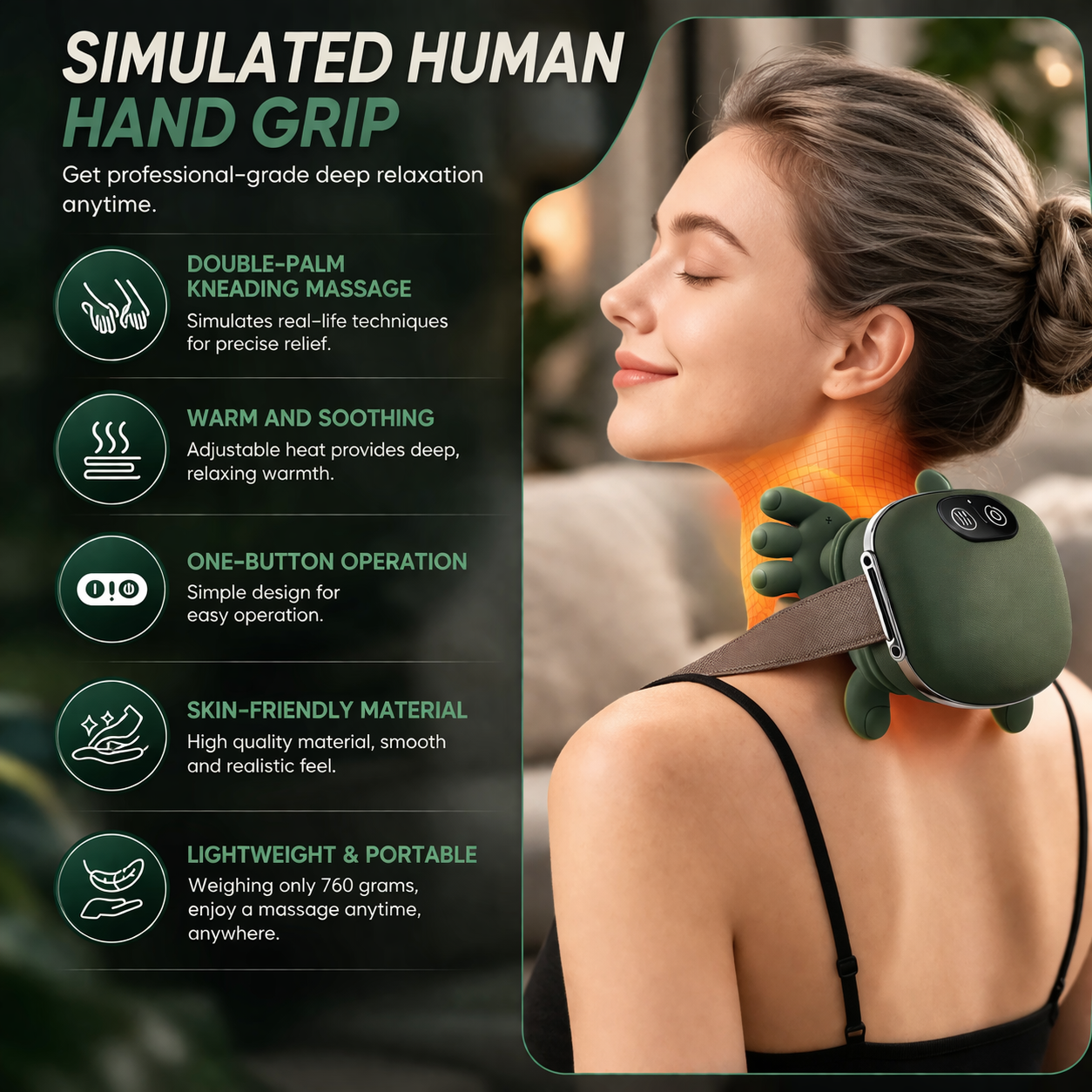 Bionic Turtle™ Neck, Shoulder, & Body Massager - Heated