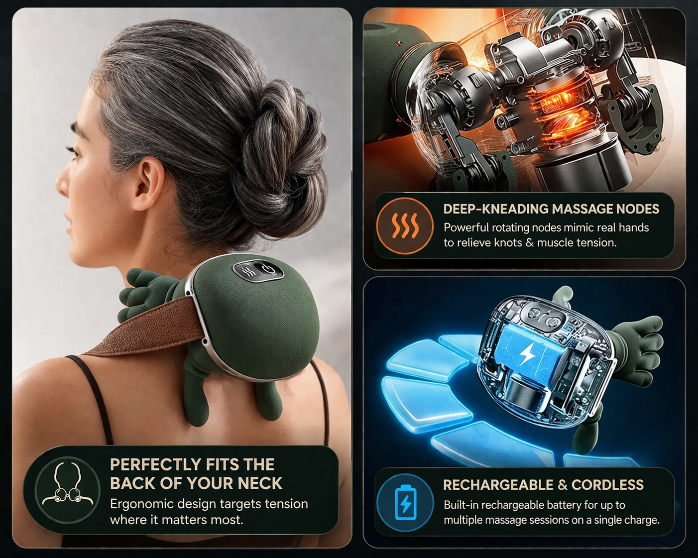 Bionic Turtle™ Neck, Shoulder, & Body Massager - Heated