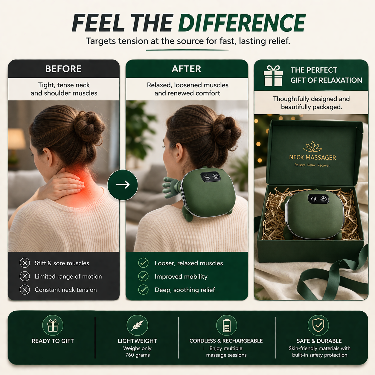 Bionic Turtle™ Neck, Shoulder, & Body Massager - Heated